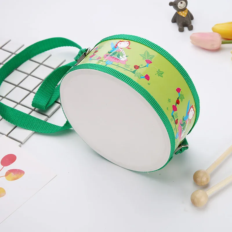 15 см игрушечный музыкальный инструмент, барабан, милый деревянный с пластиковой бумагой, ударный барабан, звуковая игрушка, подарок для ребенка, ребенка, начинающего