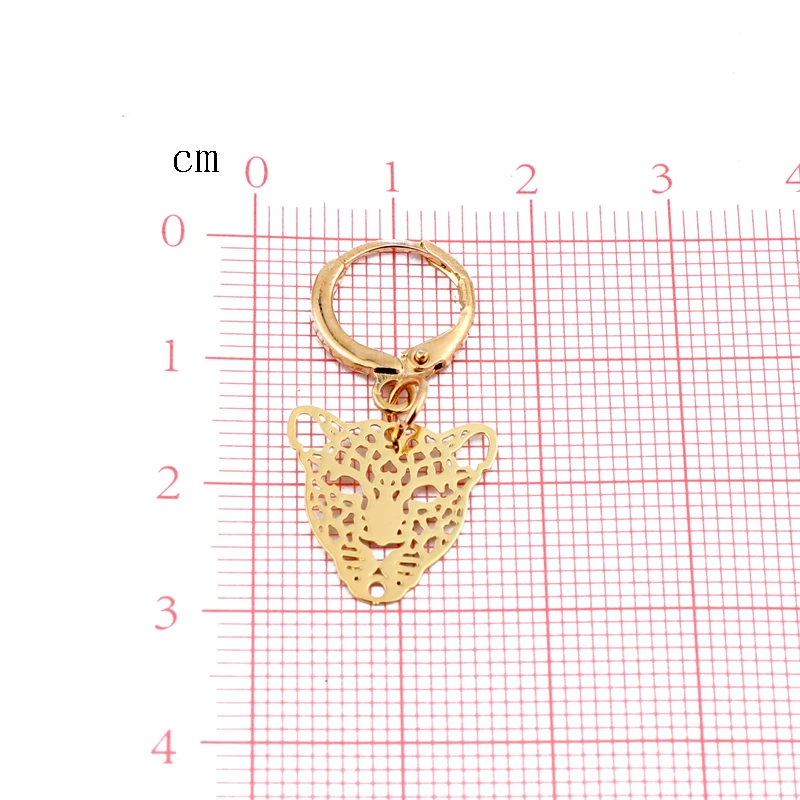 Charm Europe Hollow Leopards Head Hoop Earrrings Round Gold Silver Animal Earring Women Jewelry Boho Small Metal Earrings (7)