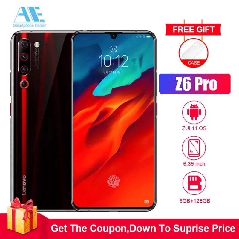 Глобальная версия мобильного телефона lenovo Z6 Pro 6 39 &quot6гб + 128 ГБ 4000 мАч Snapdragon 855 48MP Quad