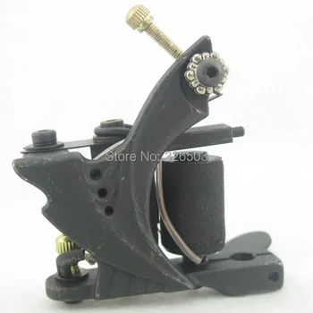 

One Carbon Steel Top Tattoo Machine Gun For Kit Power Supply 10 Wrap Coils CSM40