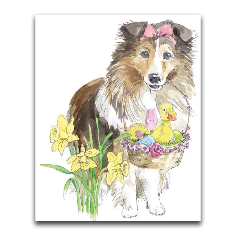 Full Square Diamond mosaic Animal pets Full Round Diamond painting dog 5D DIY Diamond embroidery Cross stitch Cartoon  puppy 