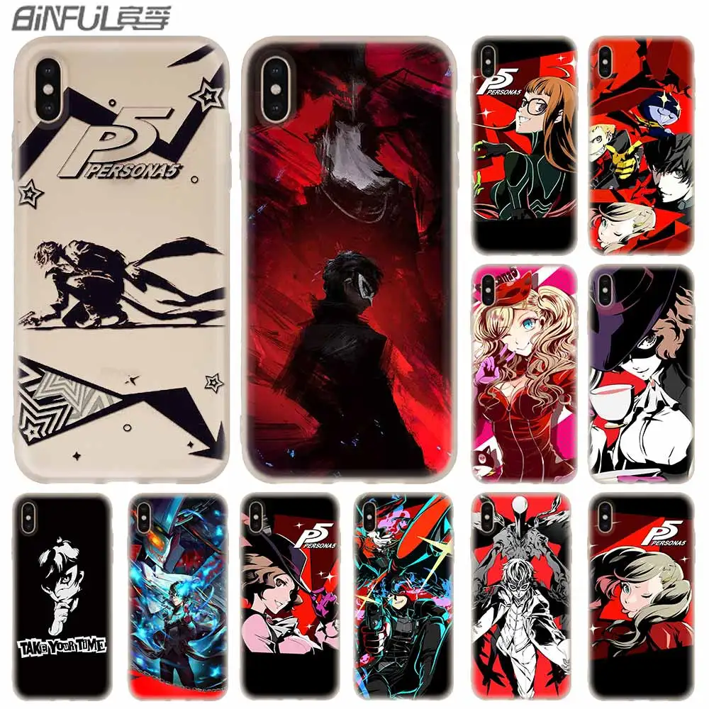 Чехол Persona 5 P5 силиконовый мягкий для iPhone 12 11 Pro X XS Max XR 8 7 6 Plus 5s SE 2020 S 1|Бамперы| |