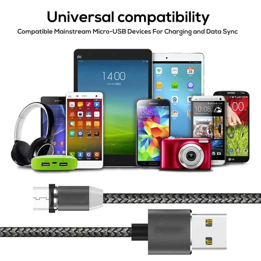 Светодиодный магнитный Магнитный кабель для быстрой зарядки iPhone Xs Max для samsung Xiaomi huawei Android type C Micro USB