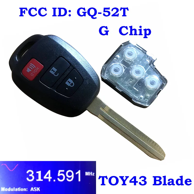 НОВЫЙ UNCUT для TOYOTA RAV4 HIGHLANDER дистанционный FOB передатчик GQ4 52T G H чип 3 кнопки|Ключ от