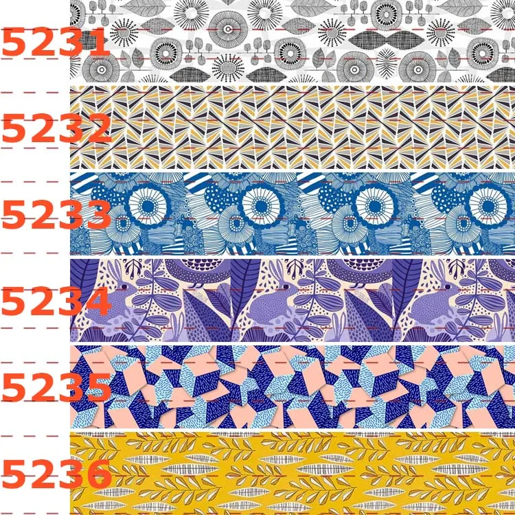 

10yards -different sizes -light color geometric pattern printed Grosgrain ribbon