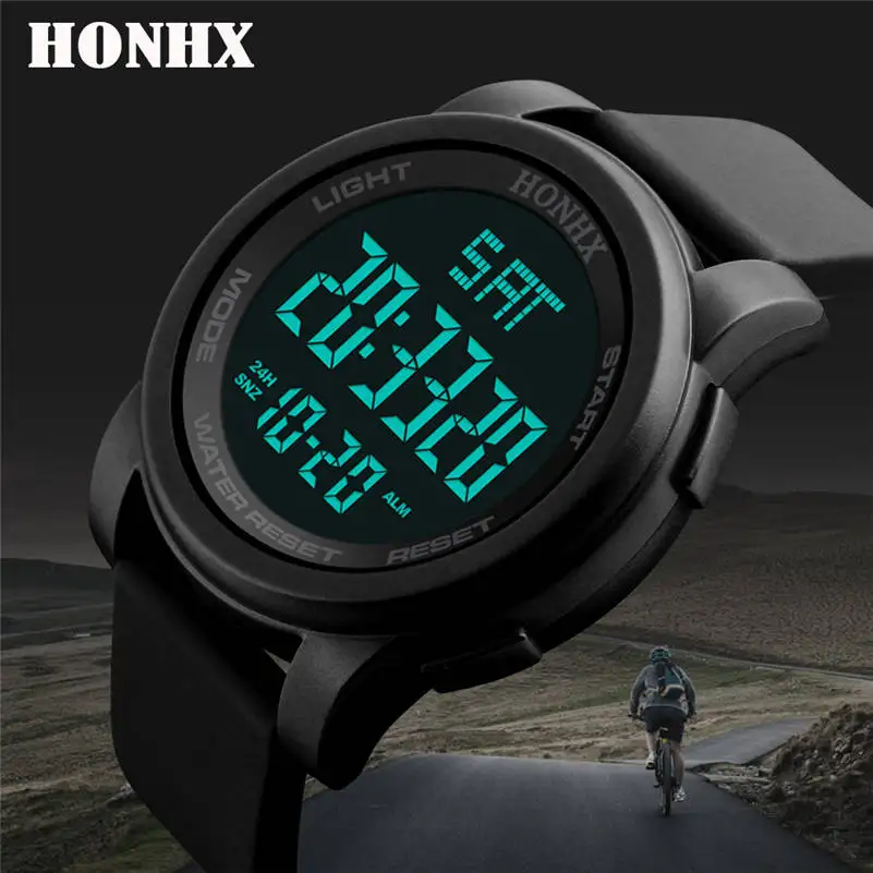

HONHX Sports Waterproof Digital Wristwatch Rubber LED Electronics Smart Watches Men Women Couple watch Relogio Masculino 661D5