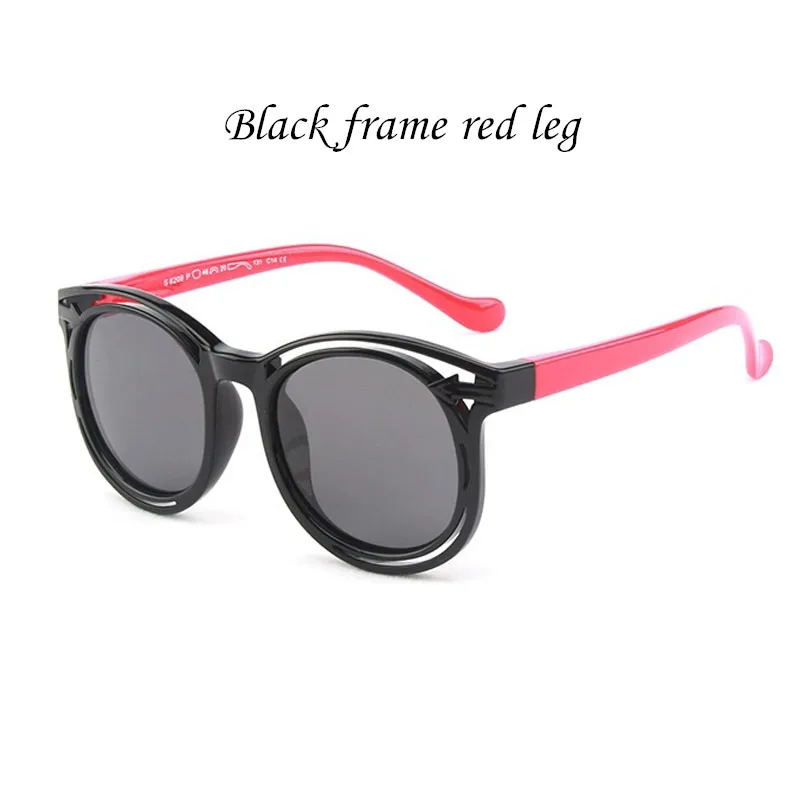 Новые модные детские очки для девочек, Брендовые очки для детей, очки для мальчиков, UV400 линзы, детские солнцезащитные очки, милые очки, очки - Цвет линз: black red