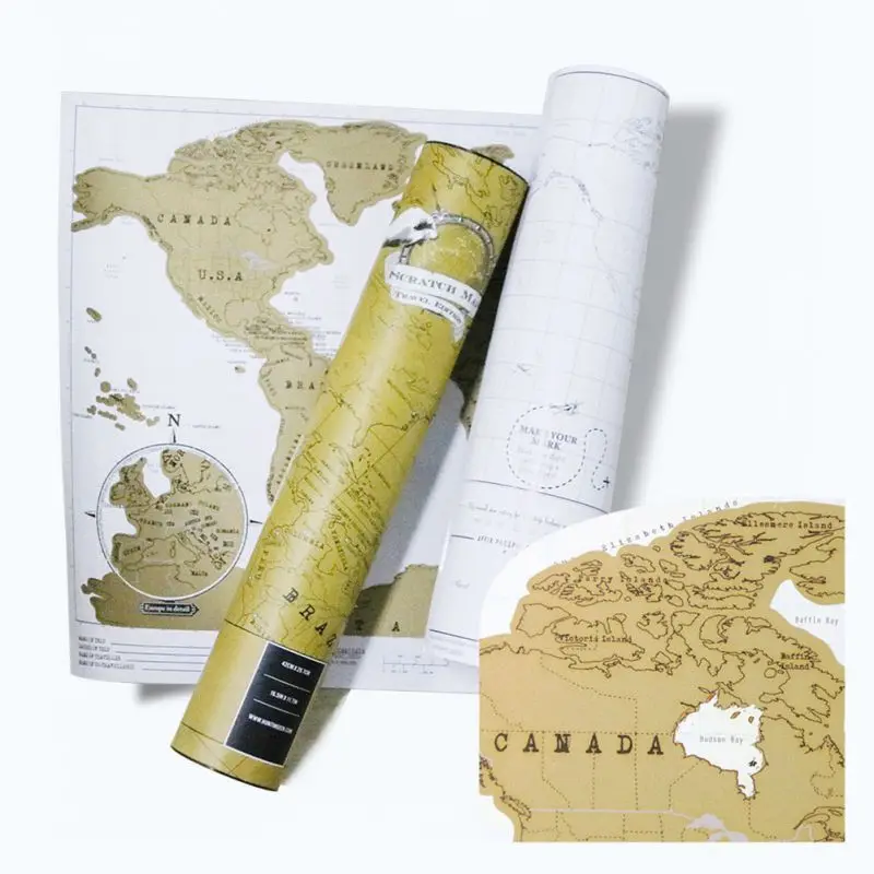 Скретч-карта мира карта путешествия плакат легко царапается Золотая фольга раскрывается ценится любым любителем путешествий