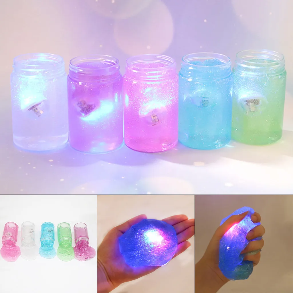 

120ml starry sky mud toy DIY mud and LED lamp perfume decompression mud toy children colorful luminous diy magic color star toy