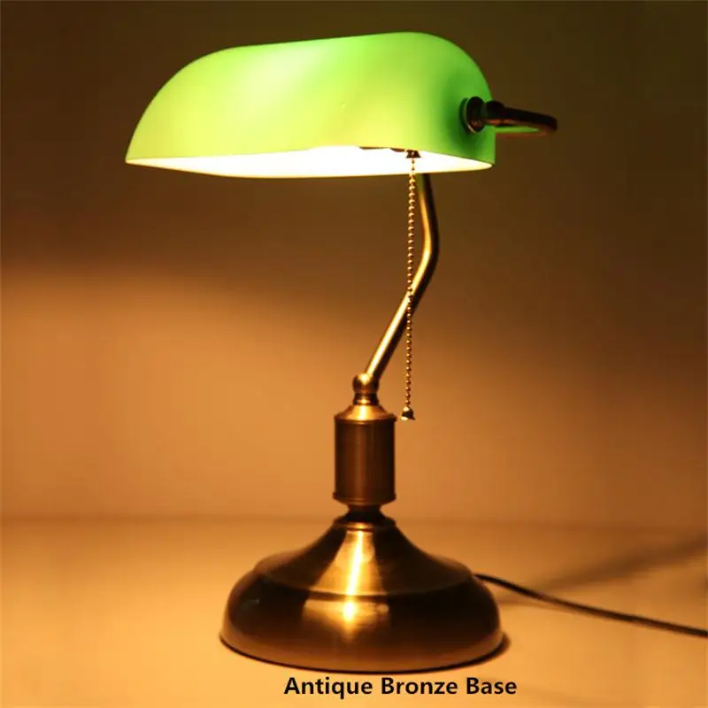 Green Desk Lamp Bank Table Light Office Lamparas Escritorio Green Desk Lamp Bank Table Light Office Lamparas Escritorio Decoracao Reading Lights Vintage Re Bedside Modern Lighting In Lamps From