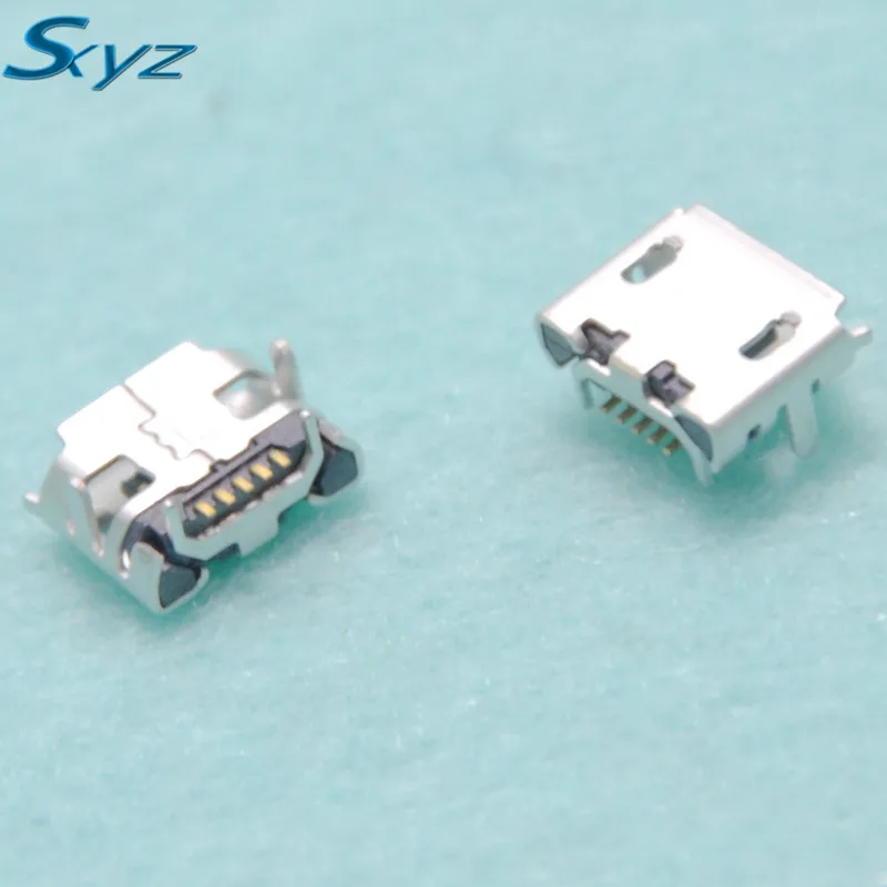 100pcs Micro USB 5P,5 pin Micro USB Jack,5Pins Micro USB Connector Tail ...