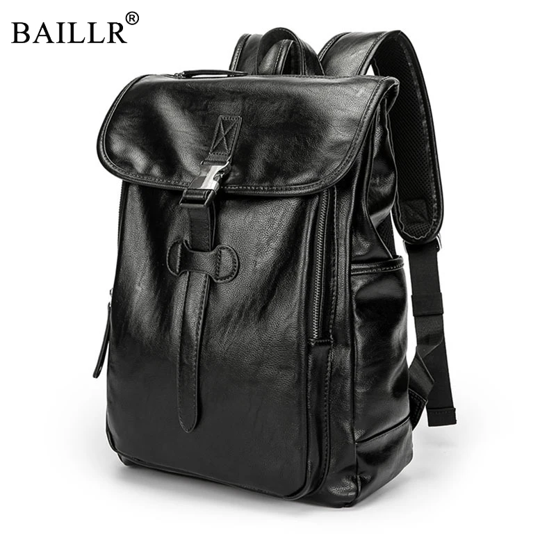

Promotions 2019 New Preppy Style Leather School Backpack Bag For College Simple Design Men High Quality Casual Daypack Wholesale