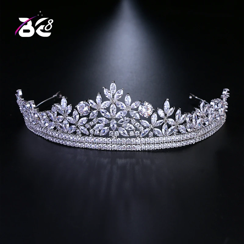 

Be 8 Flower Shape AAA Cubic Zirconia Crowns and Tiaras Women Wedding Hair Accessories Jewelry tiara de noiva H128