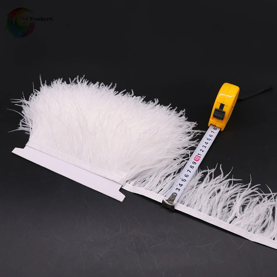 Wholesale 2 meters 8-10CM Ostrich feather Trims for skirt/dress/costume Sewing Ribbon Decorative feathers Lace