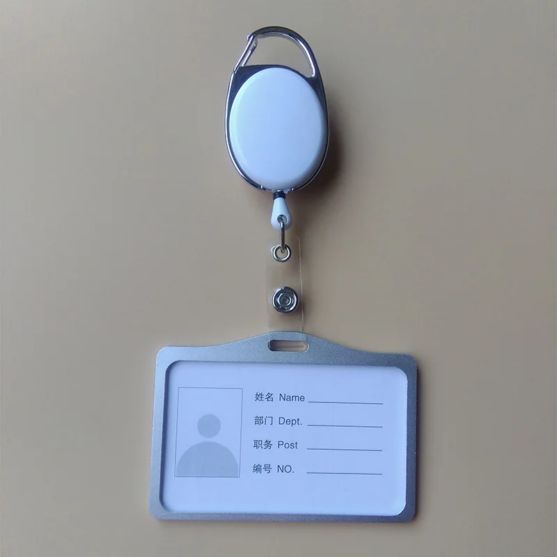 2017 Регулируемый 60 см горизонтальные знак клип из металла алюминиевого сплава ID дисплее карты ID card личность контракт работы офисов