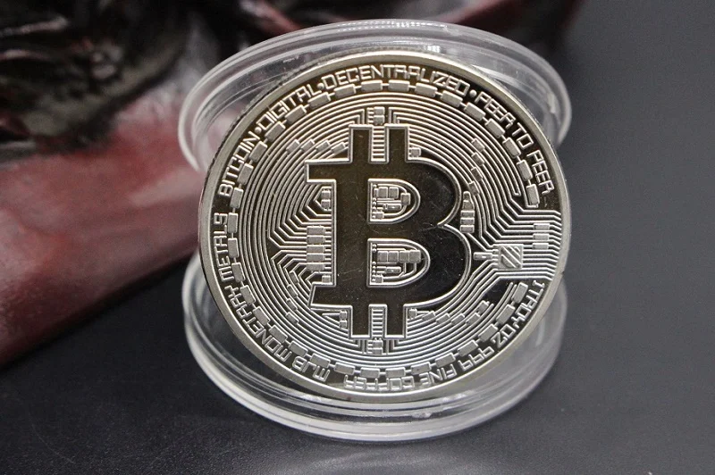 

Gold Silver Plated Bitcoin Coin Collection BitCoin Art Collection Gift Physical Home Decoration Dropping Shipping