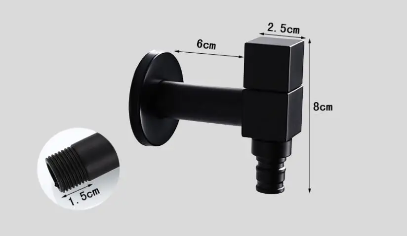 Кран для стиральной машины, медный угловой кран для ванной комнаты, одиночный холодный садовый кран, Черный Масляный уличный смеситель, маленький кран