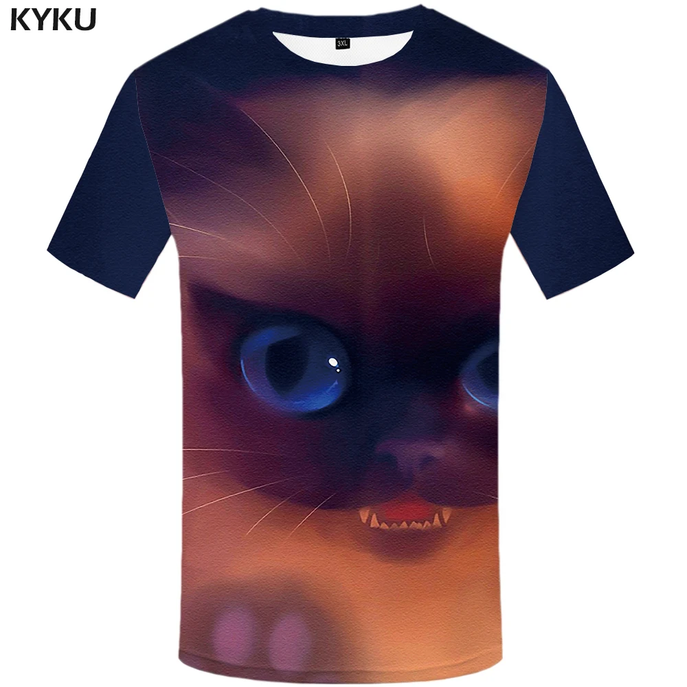 

Funny T shirts Cat T shirt Men Psychedelic Shirt Print Colorful T-shirts 3d Animal Anime Clothes Lovely Tshirt Printed
