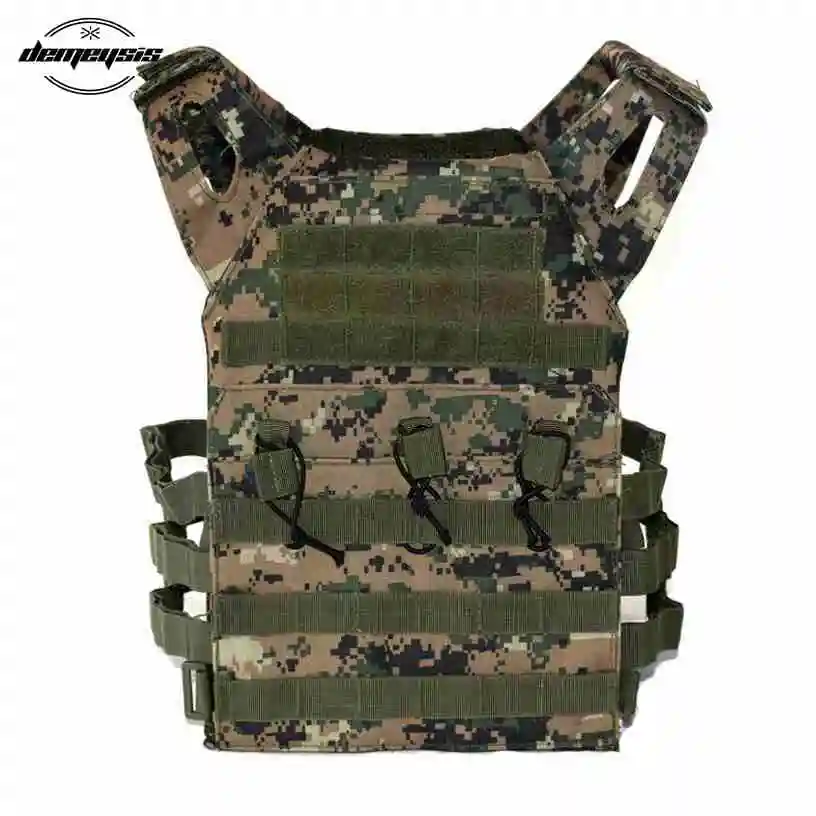 Adjustable J P C Molle Tactical Vest Plate Carrier Military Airsoft Shooting Vests Hunting CS Waistcoat Wargame Paintball Vest - Color: woodland digital