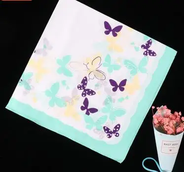 Прекрасный цветочный платок из чистого хлопка, 3 пары в упаковке, Женские аксессуары, отборные носовые платки, экологически чистые - Цвет: 43cm