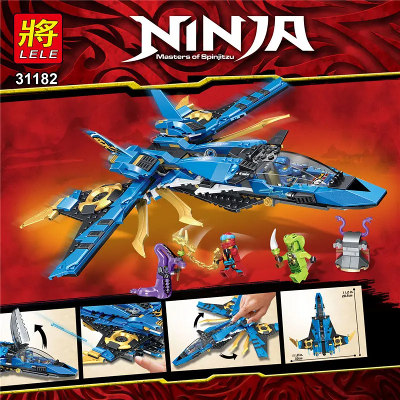 

528Pcs Ninja Storm Fighter Model Building Blocks Compatible major Brand Ninjagoed Jie Warplane Knight Figures Toys For children