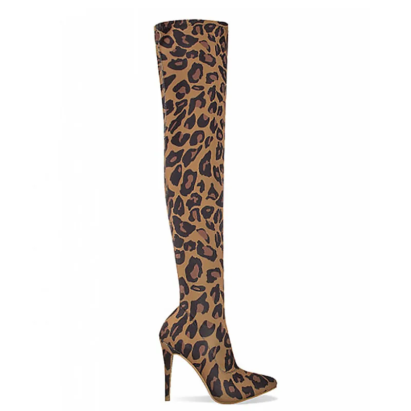 Perixir-Big-Size-Women-Over-the-Knee-Boots-Leopard-Stretch-Fabric-High-Boots-Pointed-Toe-Thin (1)