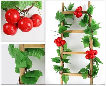 

5 Strings Artificial Vine Decorative Artificial Fruits Vegetables Fake Plant For Garden Yard Decor