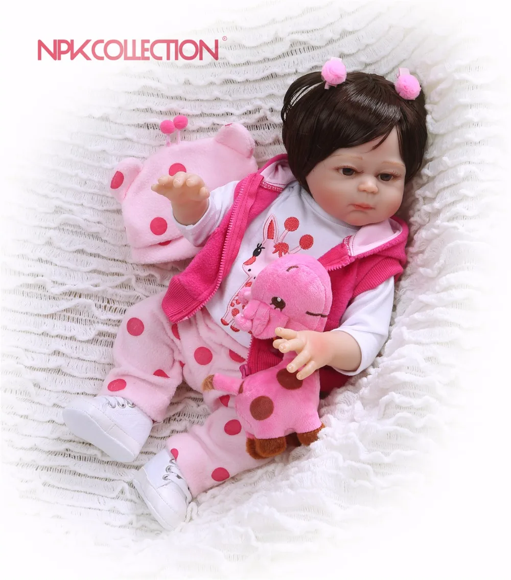 NPKCOLLECTION силиконовый довольно Reborn Baby Doll детский приятель подарок для девочек 46 см Детские гиперреалистичный Мягкие игрушки кукла-младенец Реалистичная