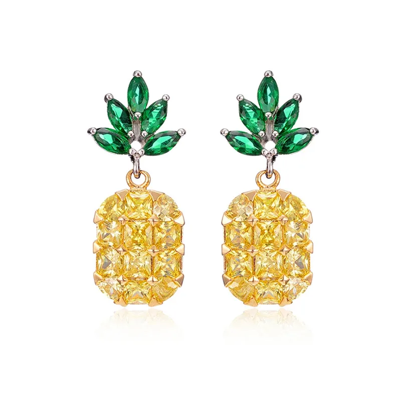 

Fashion Lovely Ear Jewelry Hip Hop Acrylic Fruit Drop Earrings For Women Female Rhinestone Interesting Earrings