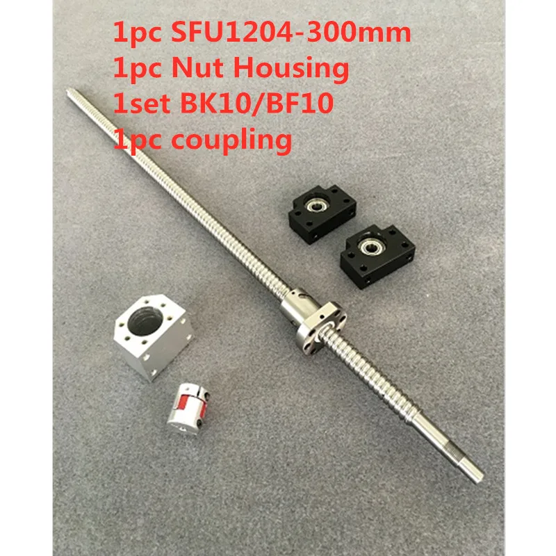 

SFU / RM 1204-300mm Ball Screw Kit With Face Finish + 1204 Ball Nut + BK10 / BF10 End Support + Nut Housing + Coupling for CNC
