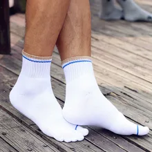 Высокое качество мужские мягкие удобные дышащие Велосипеды Носки Мягкие Твердые Хлопок Мужской Носки высокая эластичность всеми пальцами Носки мужчин