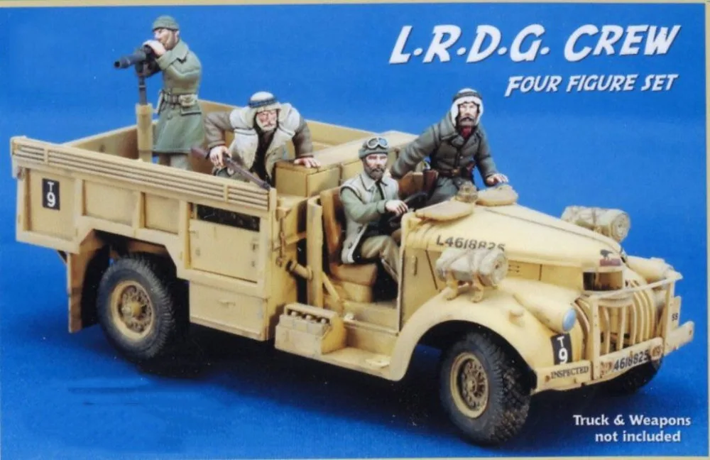 

Free Shipping 1/35 Scale Unpainted Resin Figure LRDG Crew ( without Truck Weapons ) 4 figures collection figure