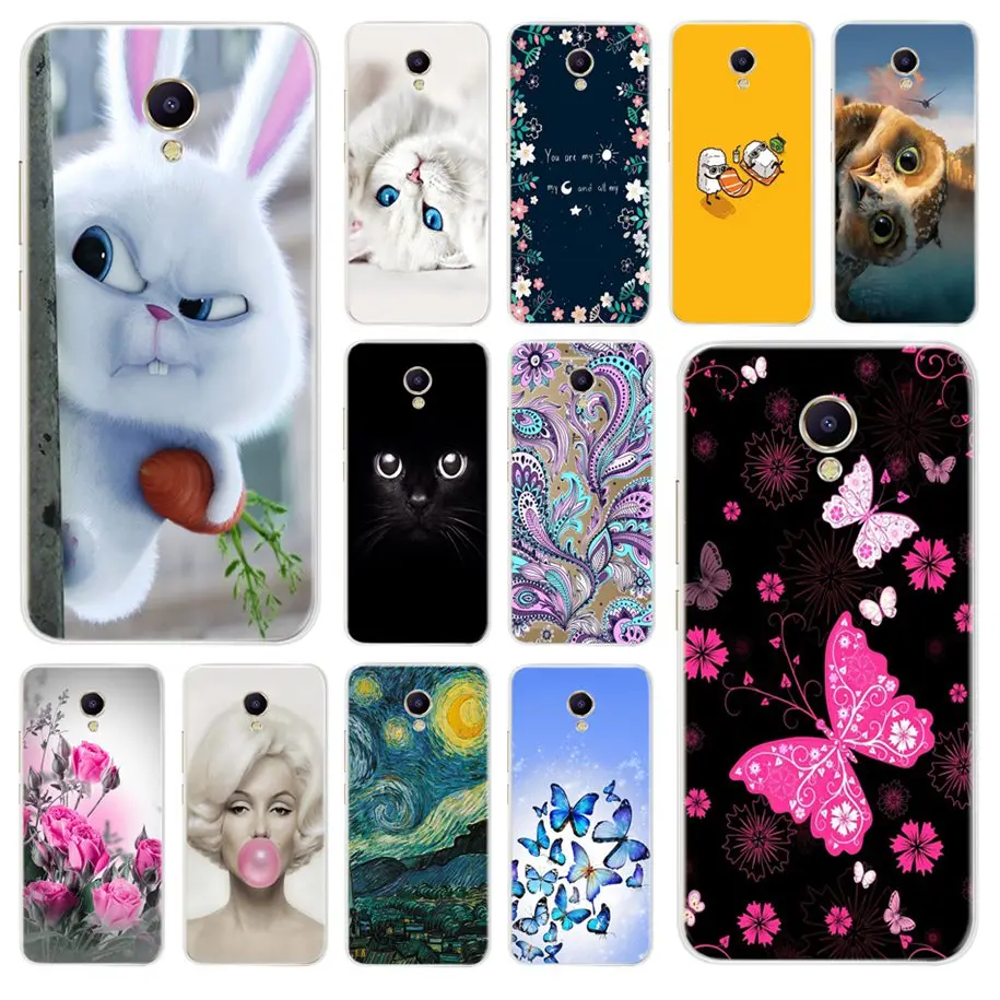 

M5 Note Silicone Painted Cover Phone Cases 5.5" For Meizu M5 Note Soft TPU Cover Fundas For Meizu M5 M 5 Note M5Note Case Hoesje