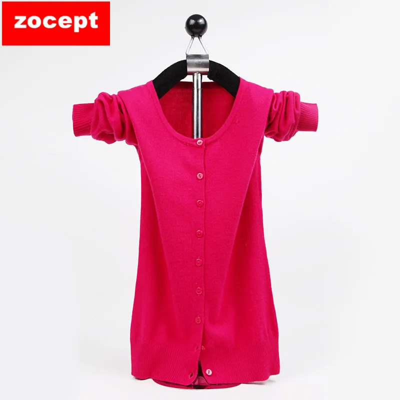 zocept Womens Short Cardigans 2016 Fashion Autumn Winter Female Cashmere Wool Blend Knitted Sweater Round Neck Solid Color coat