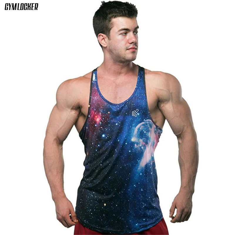 

GYMLOCKER High quality brand compression tank tops men gyms Bodybuilding quick-drying male vest New men's tank tops clothing