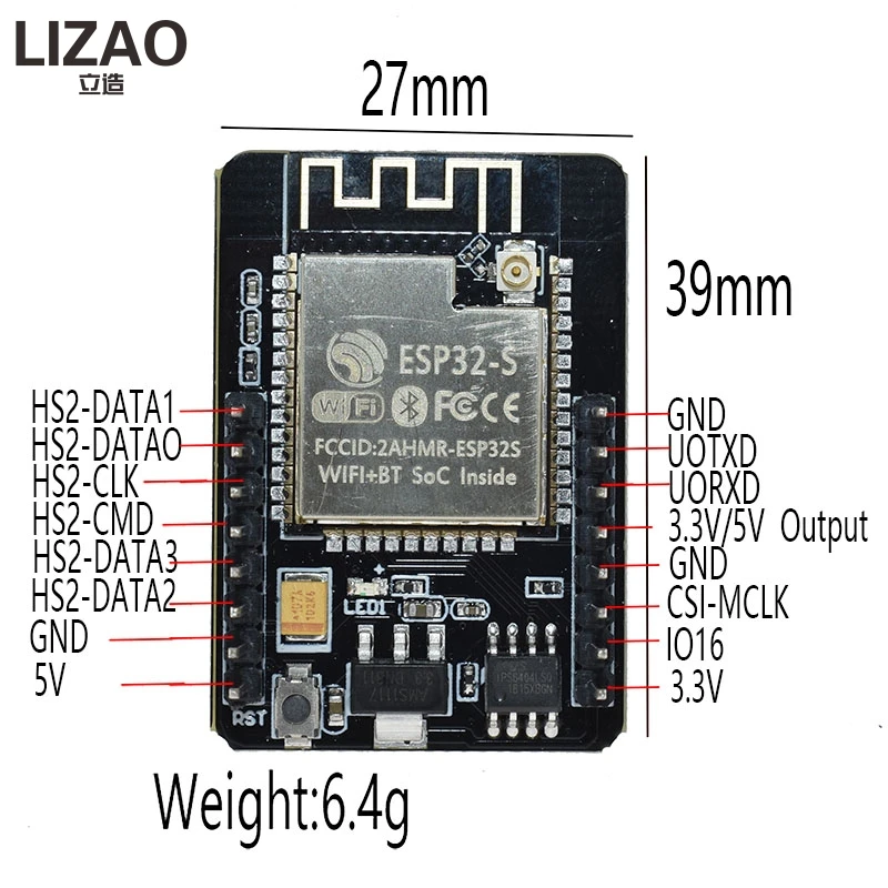 Женский модуль Wi Fi с последовательным интерфейсом ESP32 для модуля камеры OV2640 5 В
