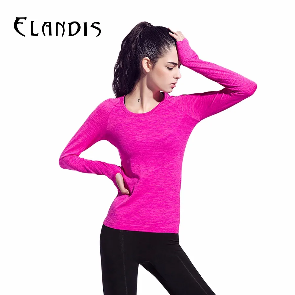 FLANDIS Sport T shirt Women Long Sleeves Yoga Shirt Gym Tight Fitness