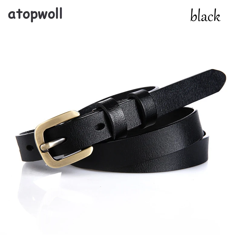 

Fashion Women Belts Vintga Cowskin Simple thin genuine leather belts for Jeans Pin Buckle Strap Belt Lady Waistband Width 2.0 cm