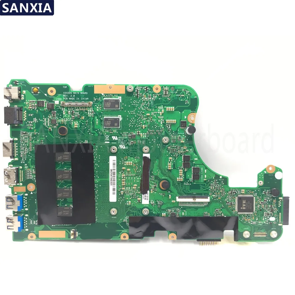 Discount KEFU X555DG Laptop motherboard for ASUS X555DG A555DG X555QG X555D X555Y X555 Test original mainboard 4G RAM 1