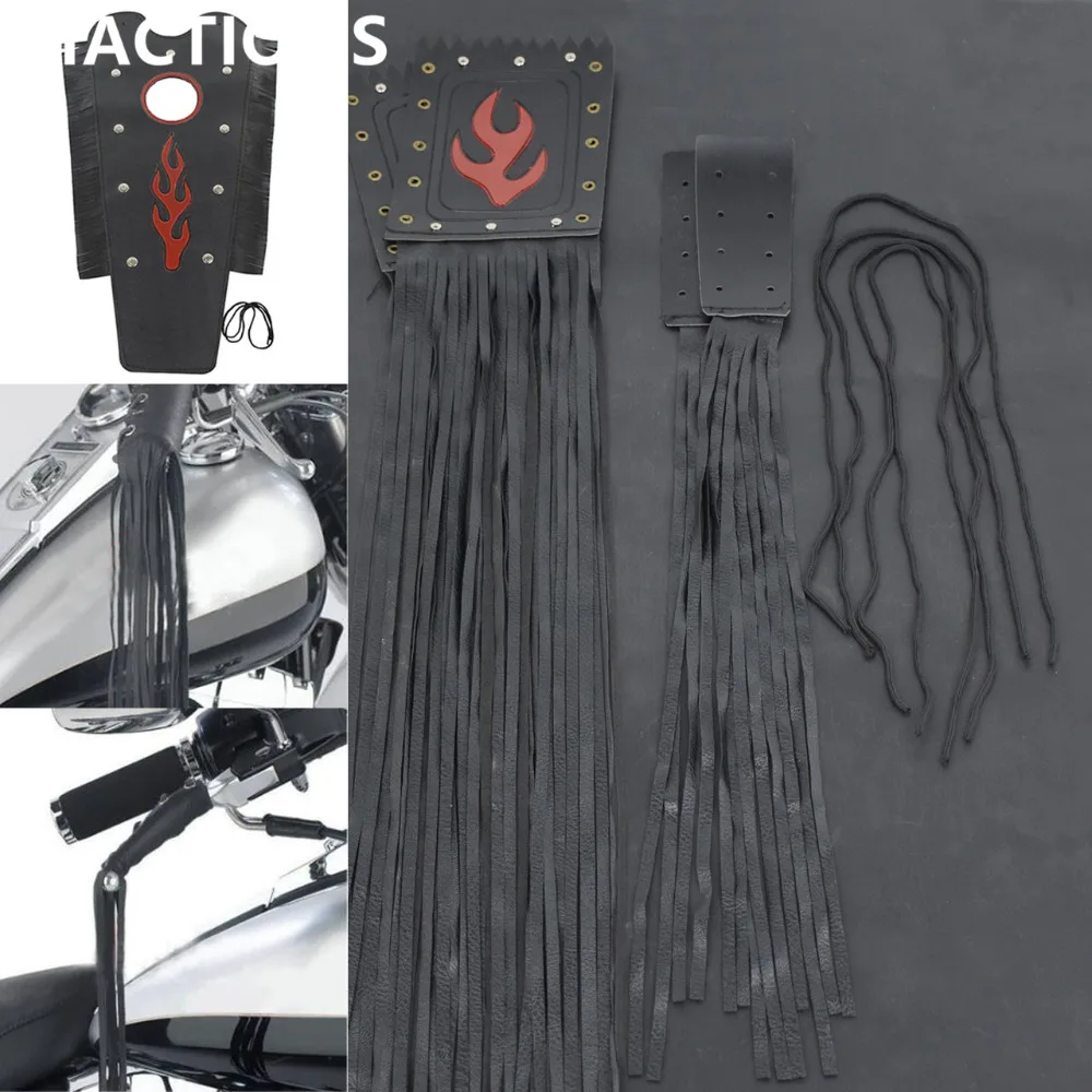 Long Tassel Fringe 23" Handle Grip Cover 19" Lever Cover Black