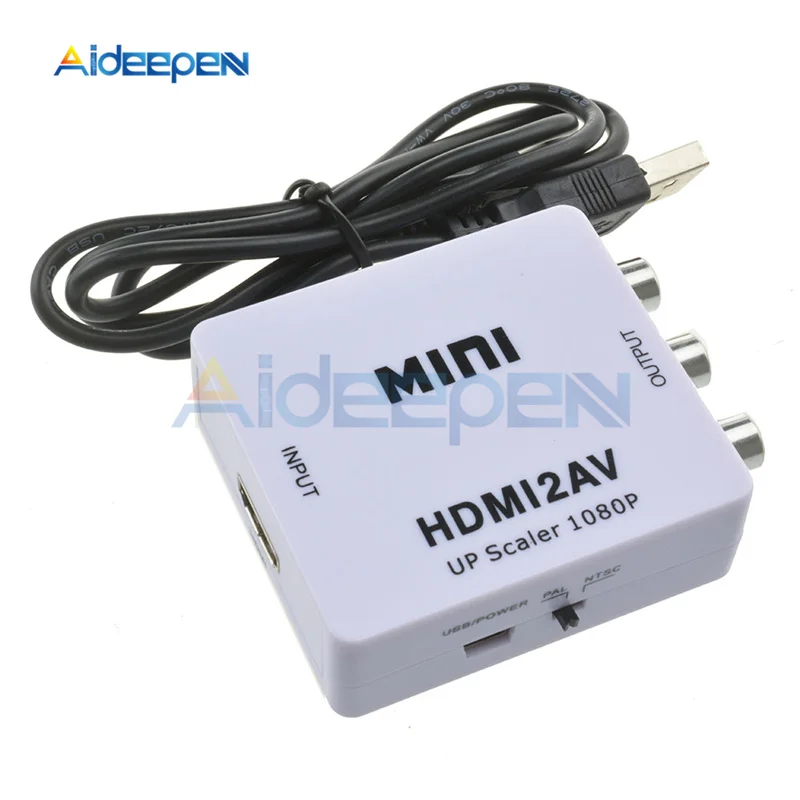 Мини HDMI к RCA AV 1080P HD видео конвертер адаптер поддерживает PAL NTSC3.58 NTSC4.43 SECAM PAL/M PAL/N с USB кабелем