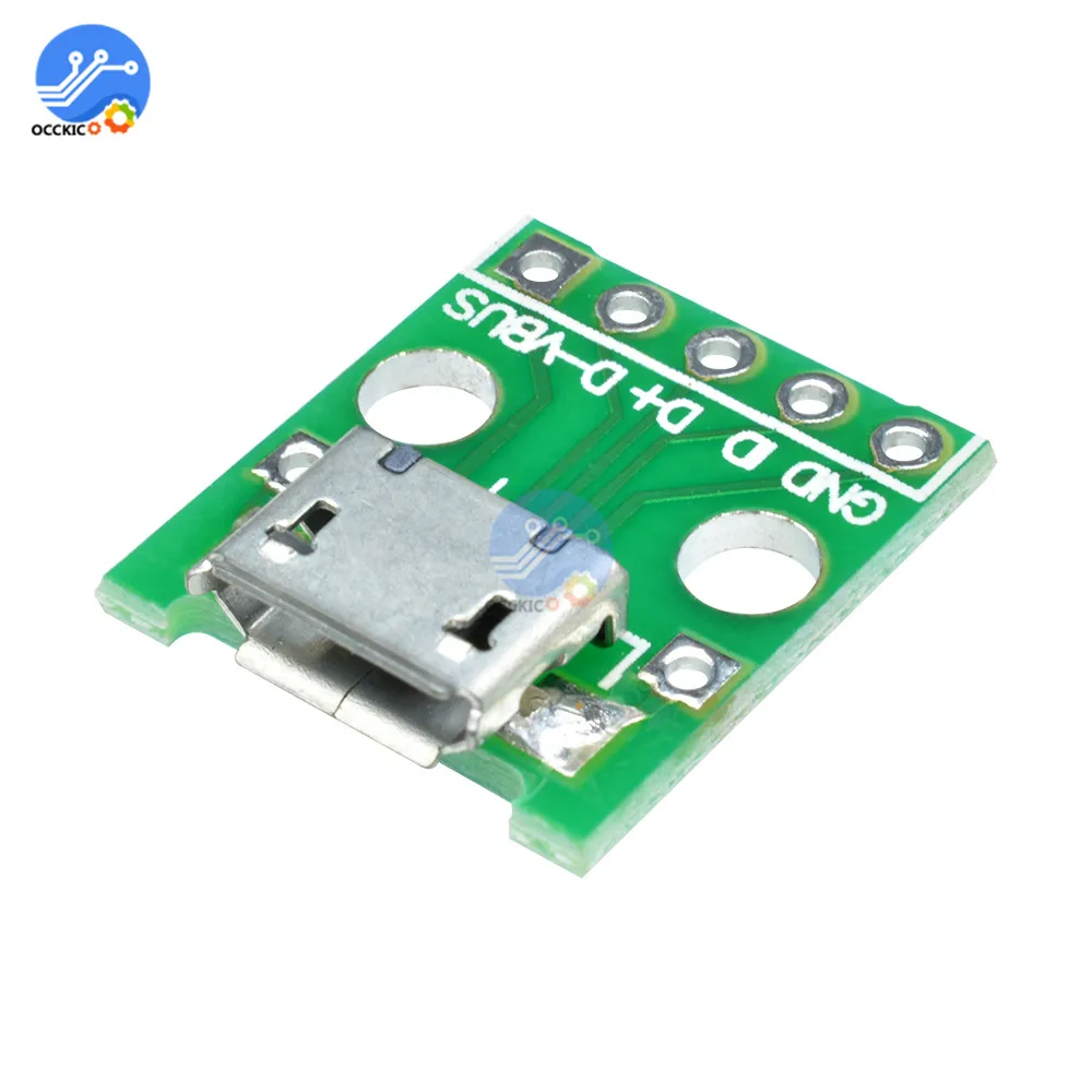 10 шт. Micro USB Для DIP 2 54 мм Печатная плата Тип A мама адаптер преобразователь модуль