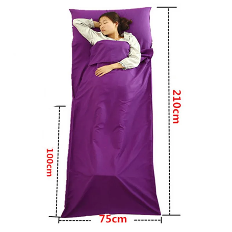 Outdoor Sleeping Bag Liner Portable Camping Travel Polyester Pongee Single Sleeping Bag Mattress 