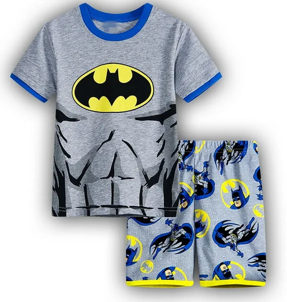 Розничная, летние детские пижамные комплекты с героями мультфильмов футболка с короткими рукавами для мальчиков и девочек+ шорты, костюм для сна детский пижамный комплект