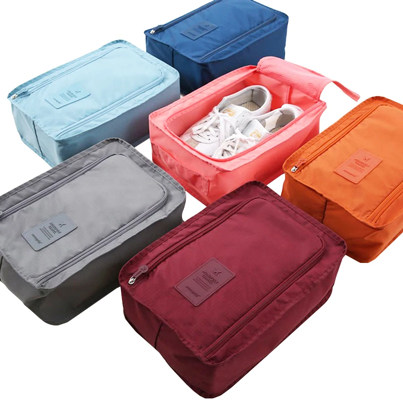 Портативная походная сумка для обуви, нейлоновая водонепроницаемая сумка для обуви, 6 цветов, Сортировочная сумка на молнии, органайзер для хранения обуви, сумки