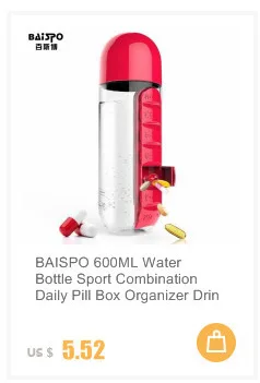 BAISPO 700 мл BPA бесплатно пластиковая бутылка для воды для заварки фруктов с фильтром Герметичная Бутылка Для Воды для спорта и туризма, кемпинга