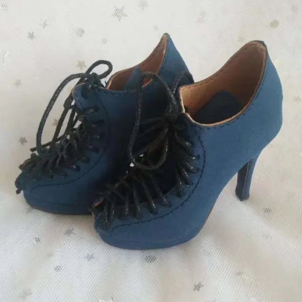 bjd high heel shoes blue