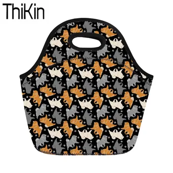 

THIKIN Insulated Thermal Lunch Bags for Kids Chow Dog Printing Lunch Box Women Portable Picnic Food Storage Girls Neoprene Bag