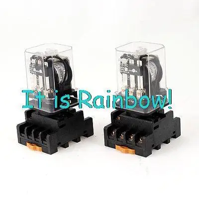 

Free Shipping 2 Pieces JTX-3C DC 24V 11 Pins 3PDT Coil Power Relay w 35mm DIN Rail Socket