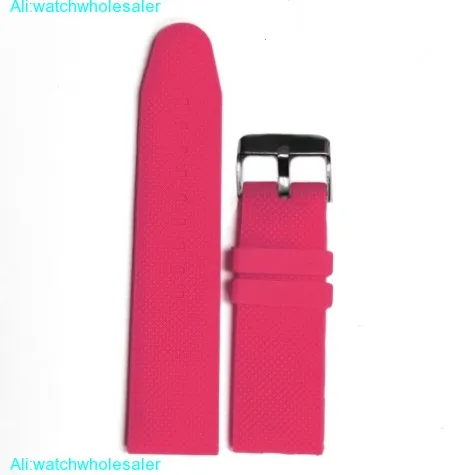 26mm Carnation Pink Silicone Jelly Rubber Ladies Watch Band Straps WB1062N26JB